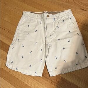 Nautica White Anchor Print Shorts
